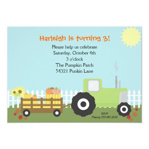 Pumpkin Patch Birthday Party Invitations
 Fall Pumpkin Patch Birthday Party Invitation