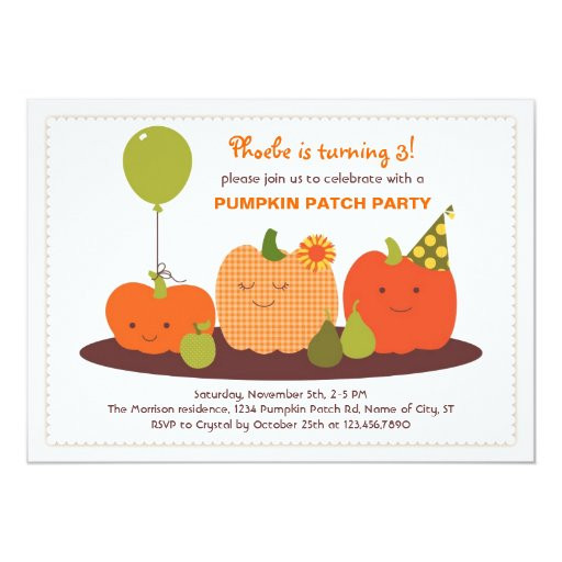 Pumpkin Patch Birthday Party Invitations
 Pumpkin Patch Birthday Invitation