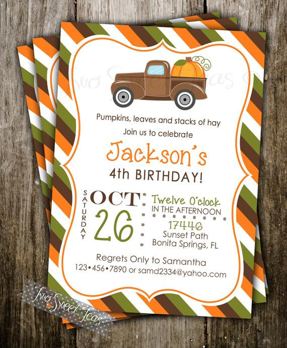 Pumpkin Patch Birthday Party Invitations
 Pumpkin Patch Invitation Birthday Party Halloween by