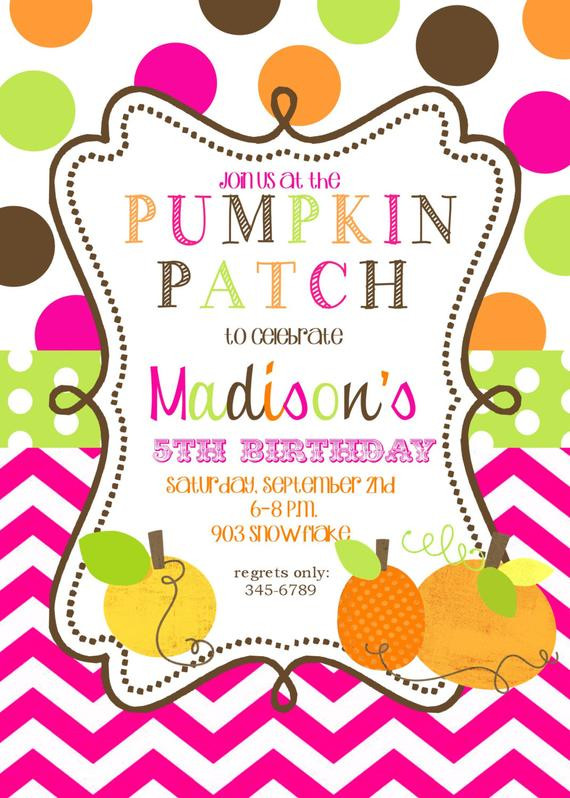 Pumpkin Patch Birthday Party Invitations
 12 Pumpkin patch Birthday party Invitations with envelopes