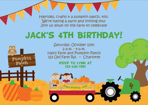 Pumpkin Patch Birthday Party Invitations
 Pumpkin Patch Birthday Party Invitation farm by