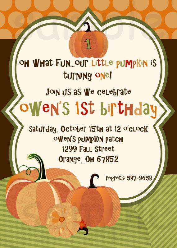 Pumpkin Patch Birthday Party Invitations
 Items similar to Little Pumpkin Patch Birthday Party