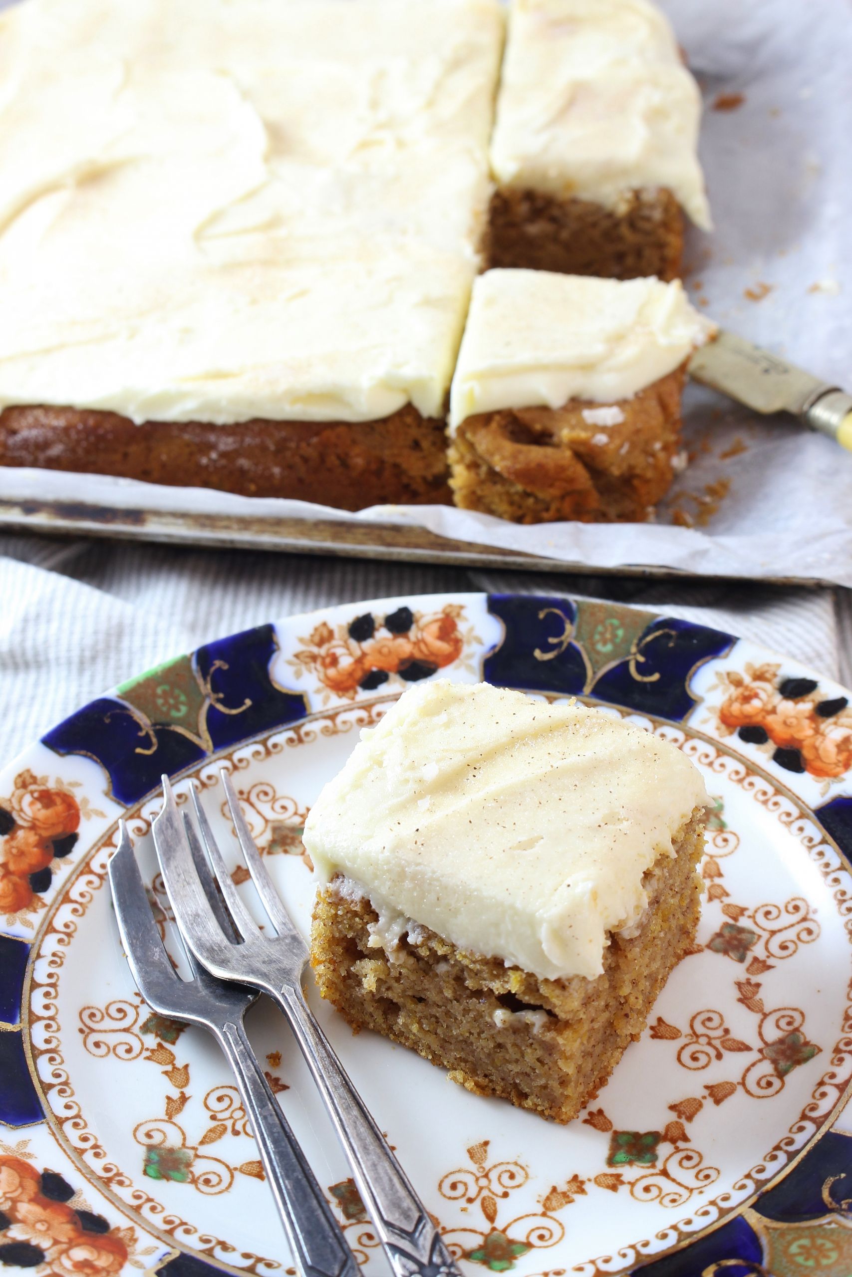 Pumpkin Snack Cake
 Spiced Pumpkin Snack Cake with Cream Cheese Frosting