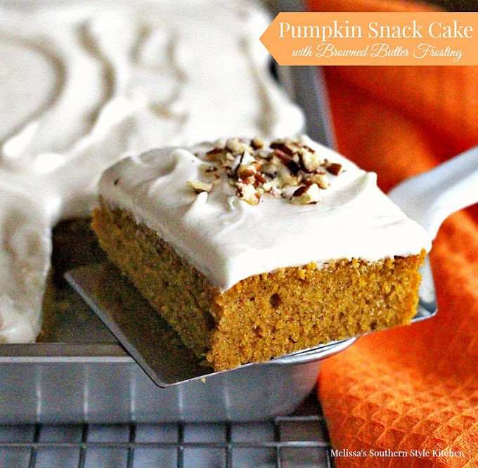 Pumpkin Snack Cake
 Pumpkin Snack Cake With Browned Butter Frosting