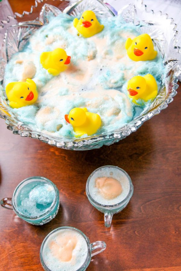 Punch Recipes For Baby Shower
 Super Frothy Blue Baby Shower Punch With Ducks