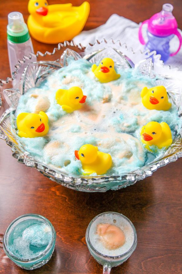 Punch Recipes For Baby Shower
 Super Frothy Blue Baby Shower Punch With Ducks