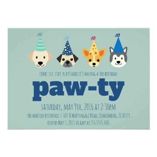 Puppy Birthday Invitations
 Puppy Birthday Party Invitation Dog Party Invite