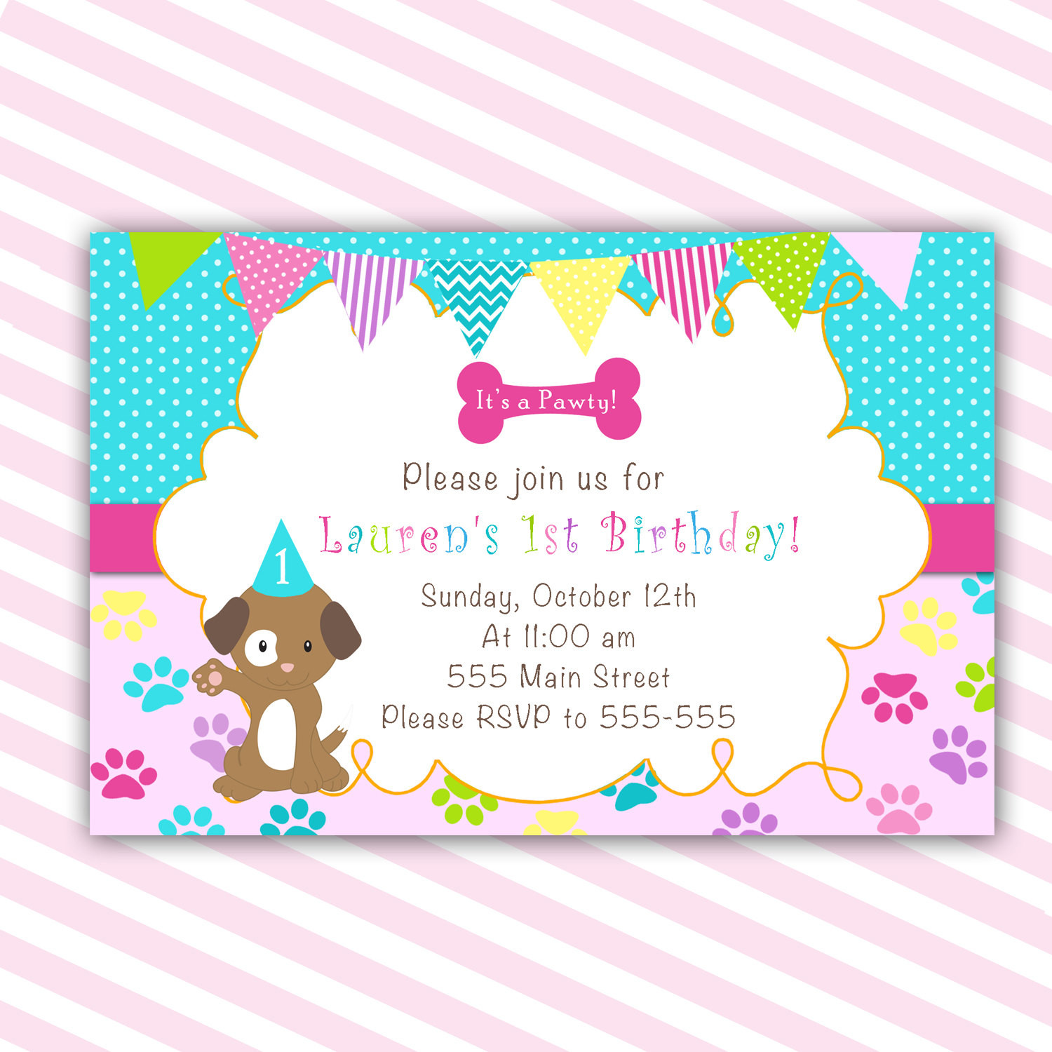 Puppy Birthday Invitations
 Puppy Birthday Invitation Printable Personalized by pinkthecat