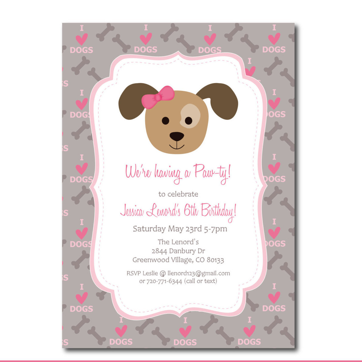 Puppy Birthday Invitations
 Puppy Party Invitation with Editable Text Dog Party