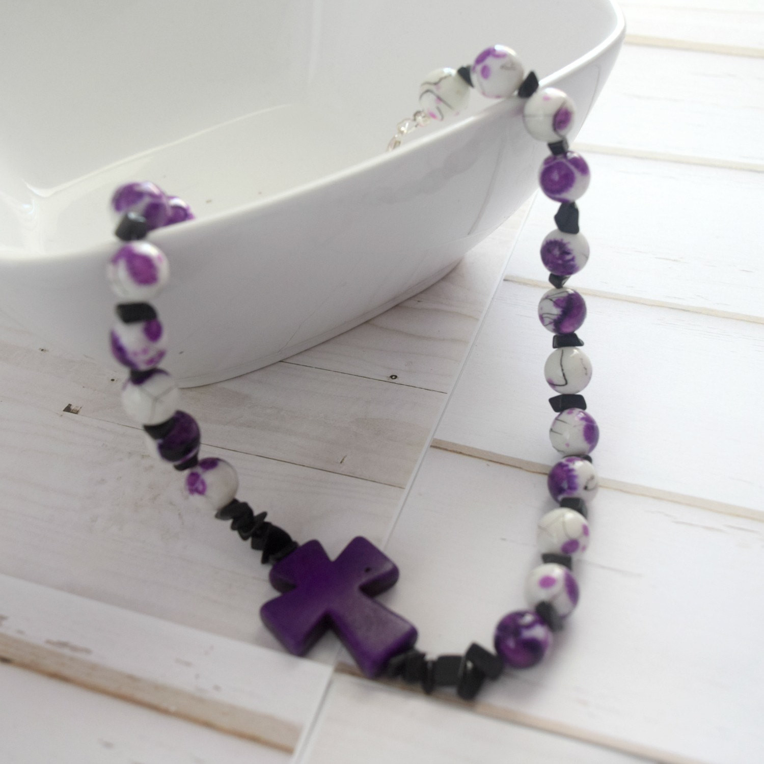 Purple Cross Necklace
 Christian Jewelry For Girls Purple Cross Necklace Purple and