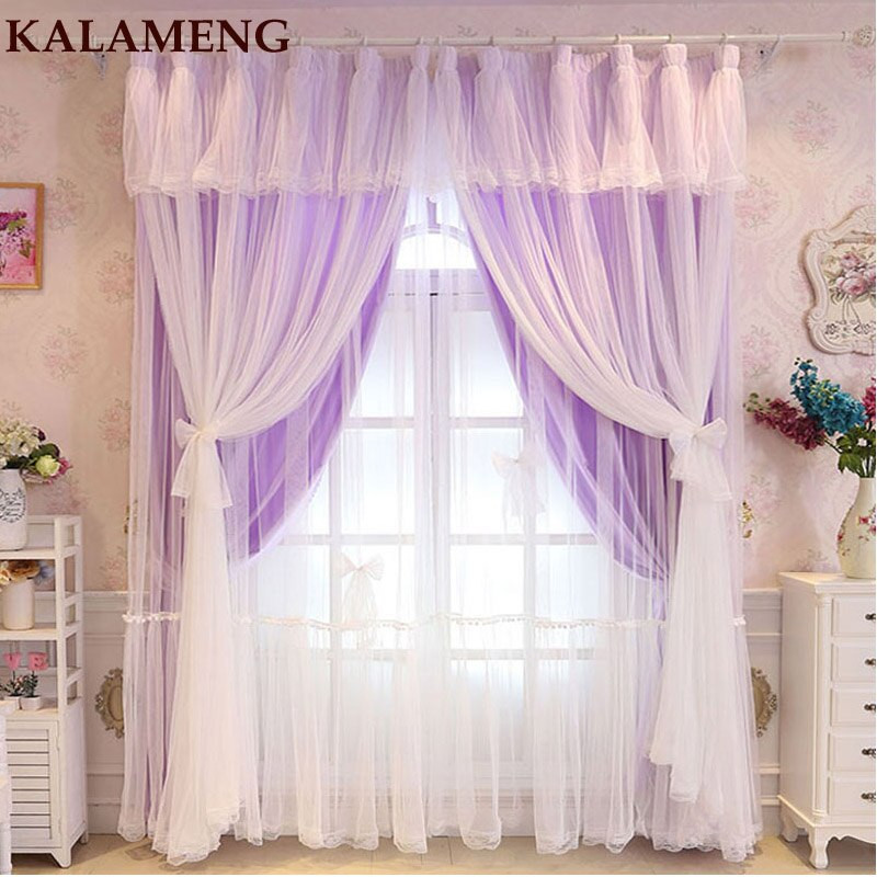 Purple Curtains For Kids Room
 Lace Tulle Cloth Curtains Kids Baby Living Room Solid