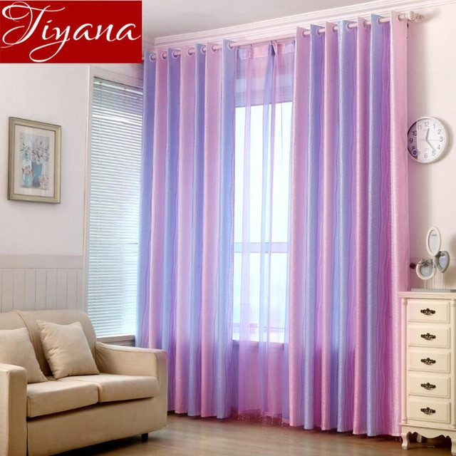 Purple Curtains For Kids Room
 Colorful Striped Purple Curtain Kids Room Sheer Fabric