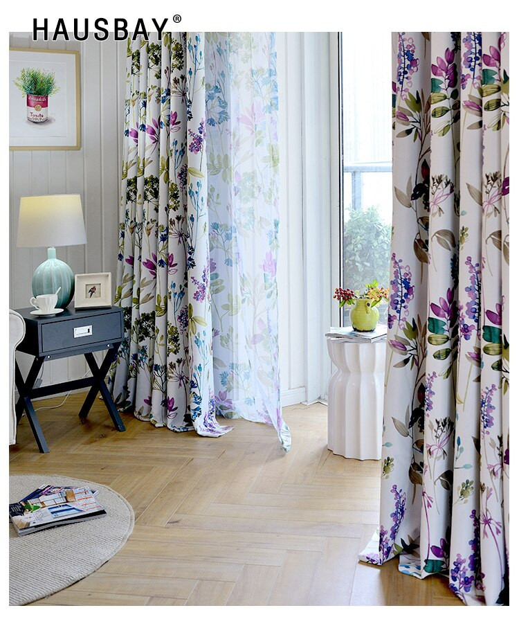 Purple Curtains For Kids Room
 Thermal Insulated Purple Printed Blackout Curtains for