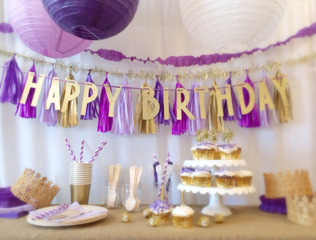 Purple Themed Birthday Party
 Birthday Parties in a Box from Little Jubilee
