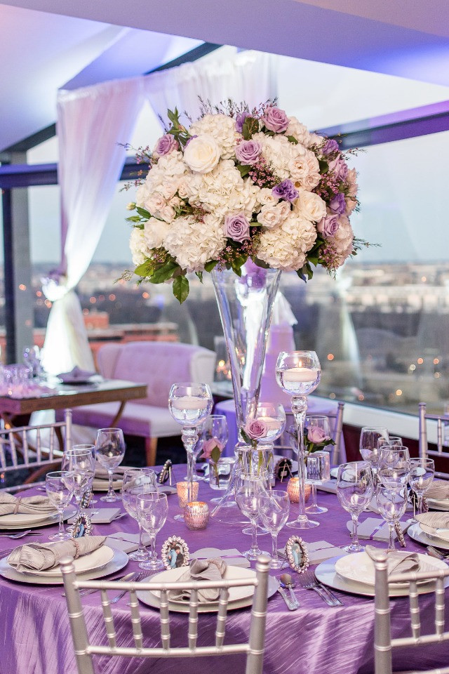 Purple Wedding Table Decorations
 Blog A Heartfelt Purple and Silver Wedding That Might