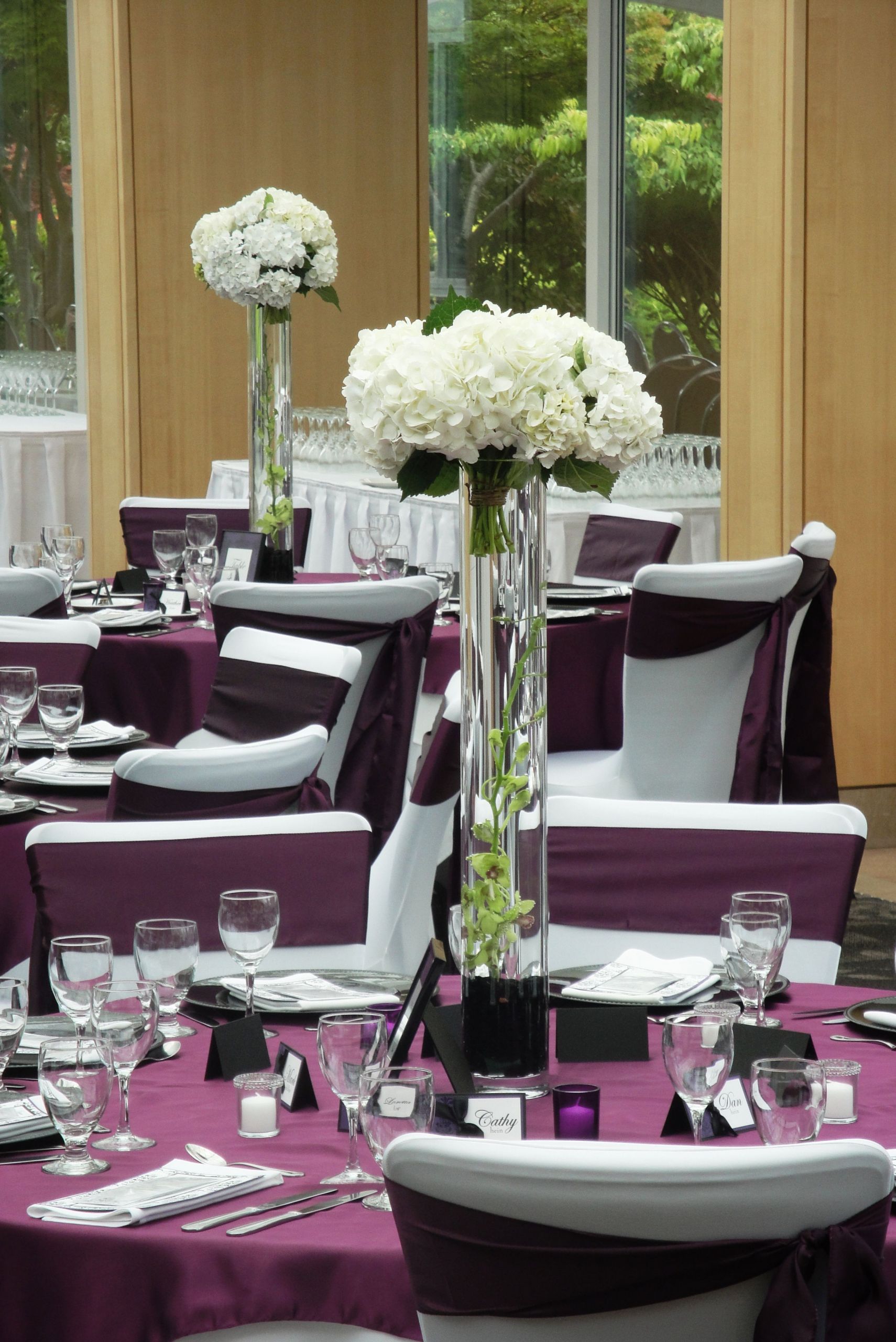 Purple Wedding Table Decorations
 purple wedding table decor