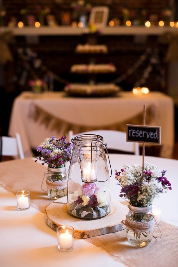 Purple Wedding Table Decorations
 Sweet Purple Rustic Wedding in Suffolk in 2020