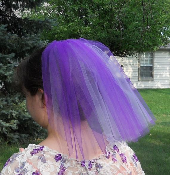 Purple Wedding Veils
 Items similar to Purple Veil Bachelorette Destination