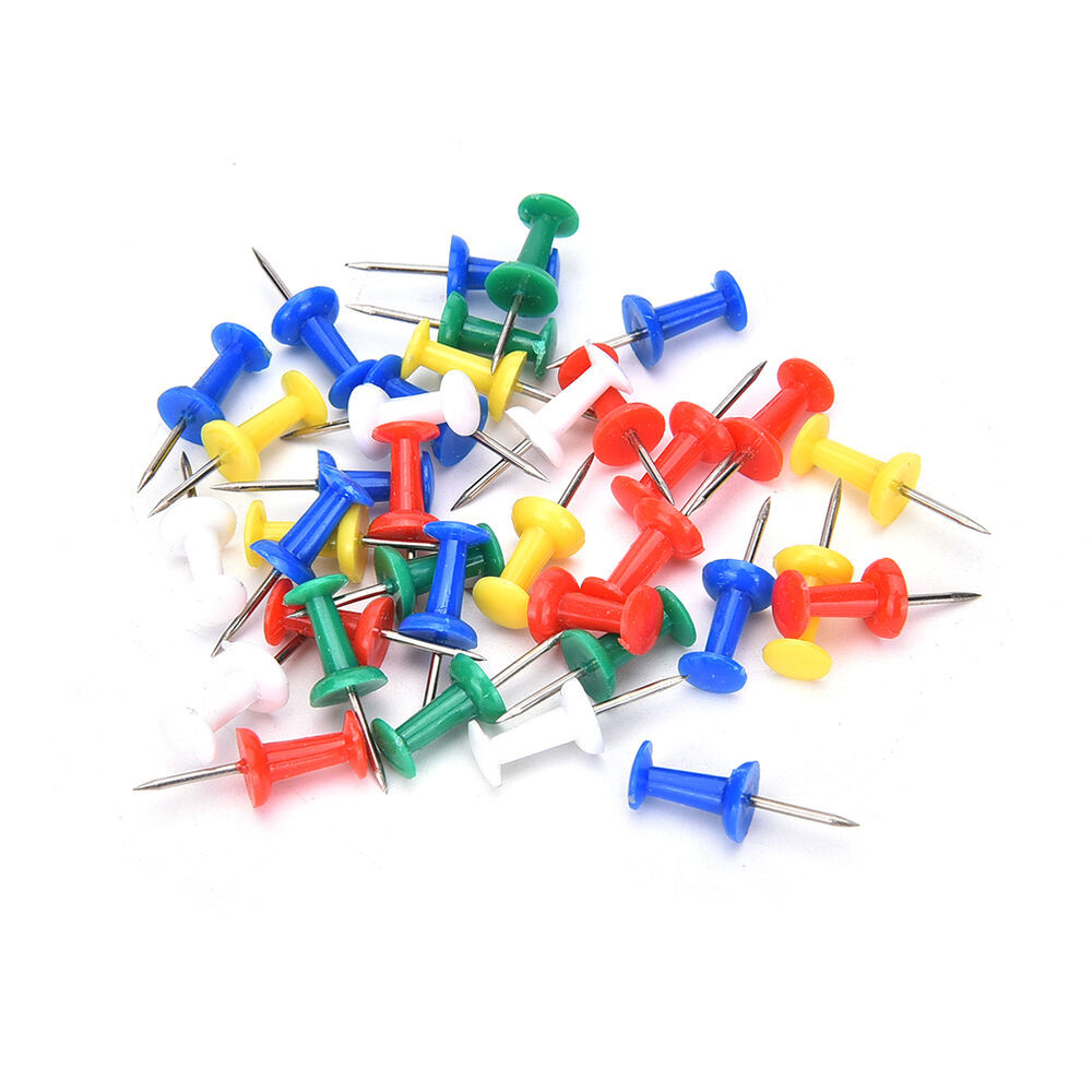 Push Pins
 80pcs Coloured Push Pin Drawing Map Pins Notice fice