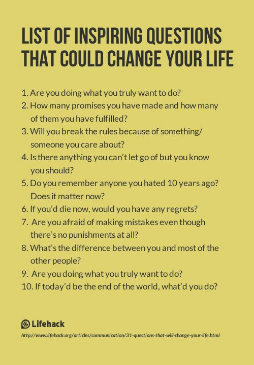 Question Quotes About Life
 Today’s inspiration 10 questions that will change your