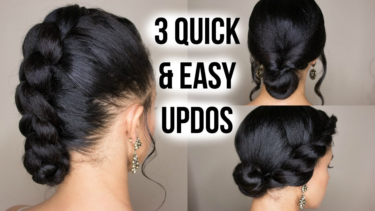 Quick Natural Updo Hairstyles
 3 Quick & Easy Updo Hairstyles on Straightened Natural