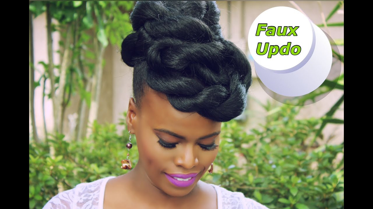 Quick Natural Updo Hairstyles
 Quick & Easy Faux Updo Natural Hair protective style