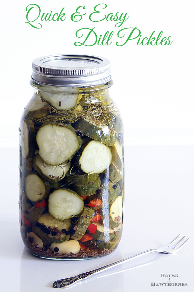 Quick Refrigerator Dill Pickles
 House of Hawthornes Quick And Easy Dill Refrigerator Pickles