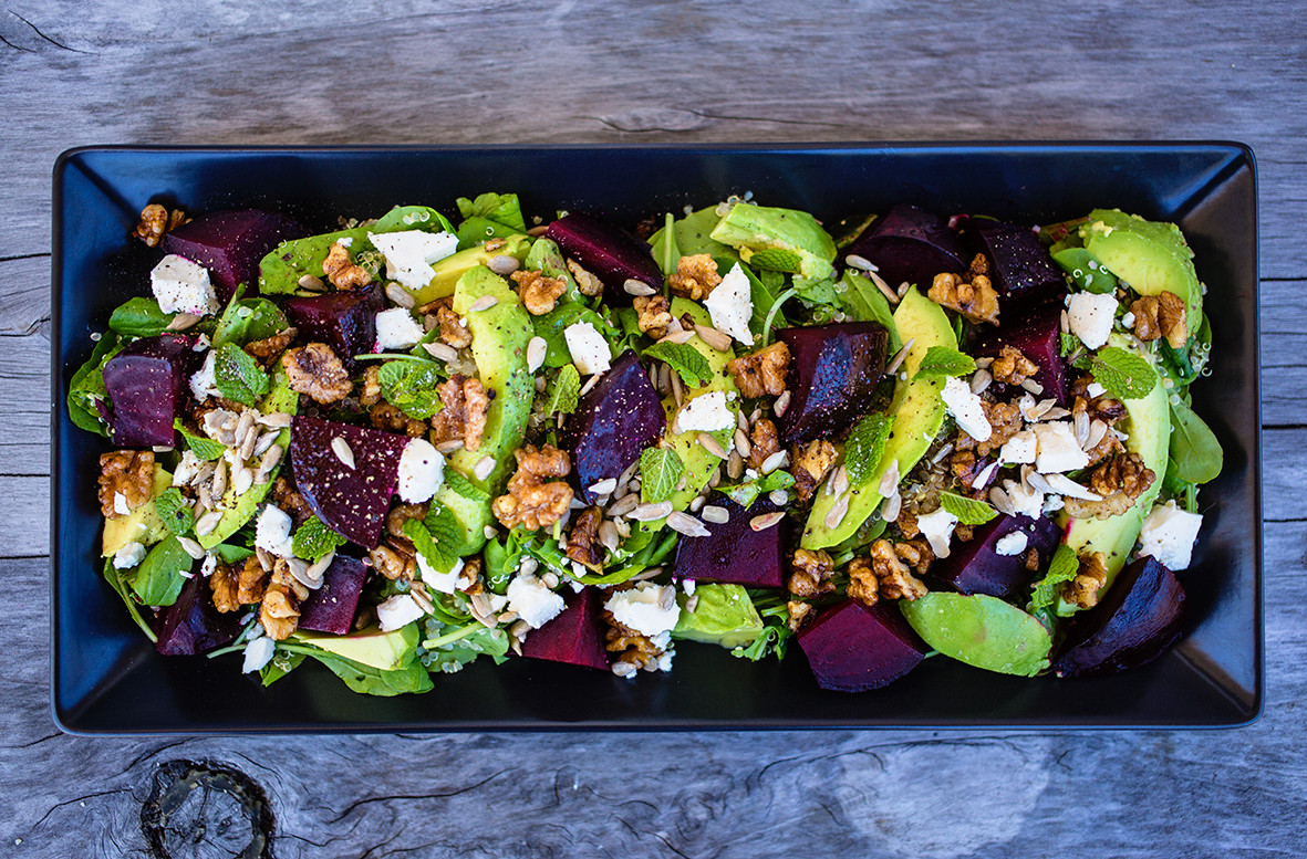 Quinoa Beetroot Salad
 Beetroot Avocado & Quinoa Salad with Feta Spiced Walnuts