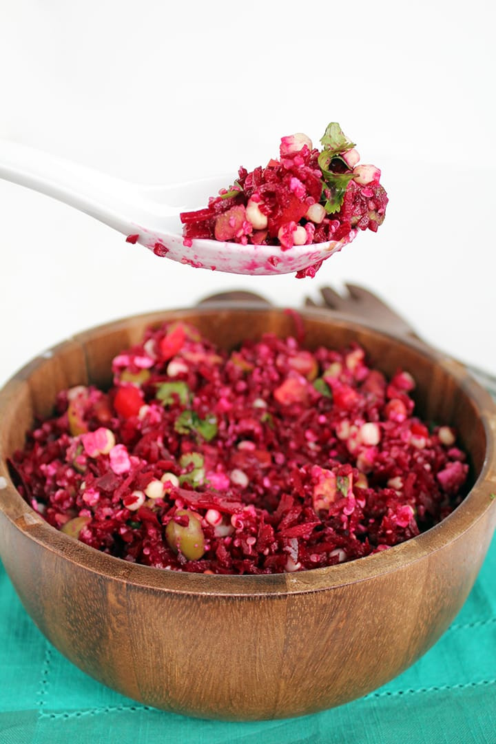 Quinoa Beetroot Salad
 Quinoa Beet Rice Salad with Veggies and Feta Inspiralized