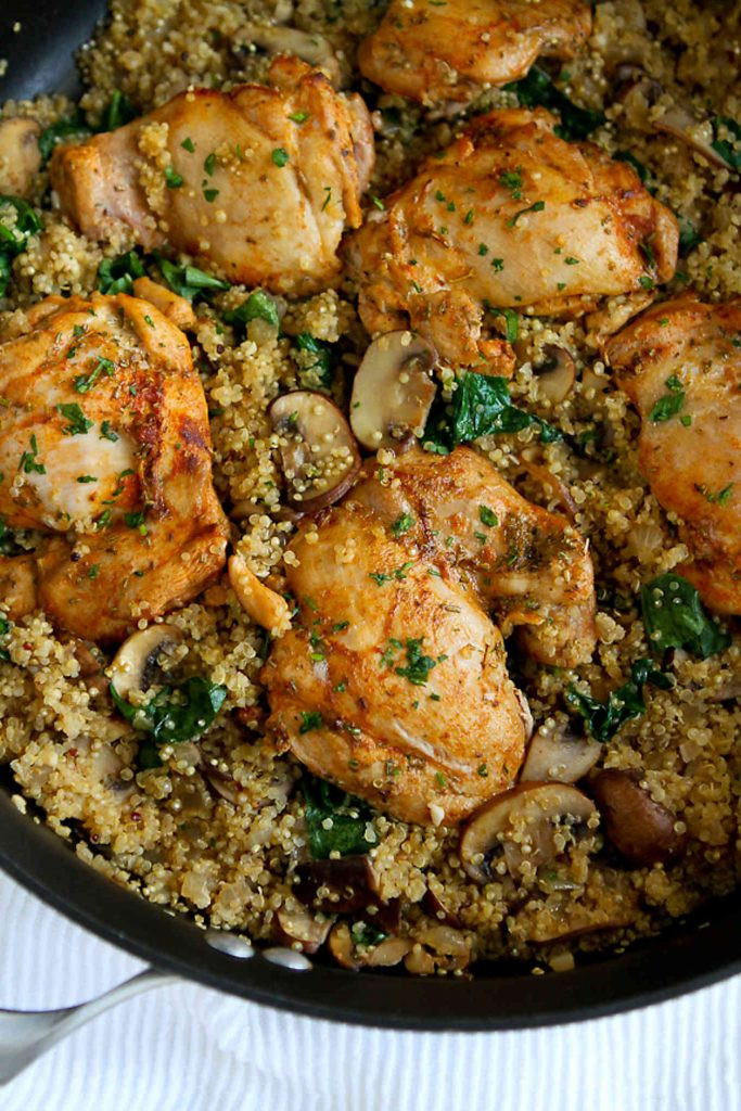 Quinoa Mushrooms Recipes
 e Pot Chicken Quinoa Mushrooms & Spinach Easy Dinner