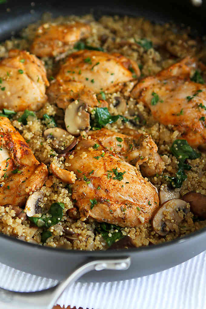 Quinoa Mushrooms Recipes
 e Pot Chicken Quinoa Mushrooms & Spinach Easy Dinner