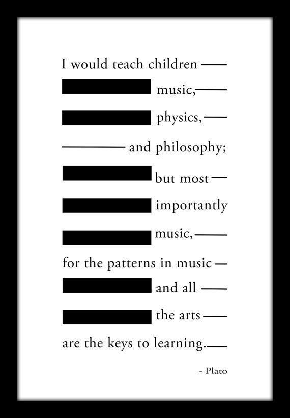 Quote About Music Education
 Plato Famous Music Quote School Music Band by