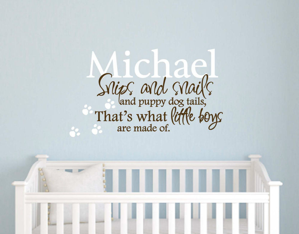 Quotes For Baby Nursery
 SNIPES AND SNAILS PERSONALIZED Vinyl Wall Decal Quote