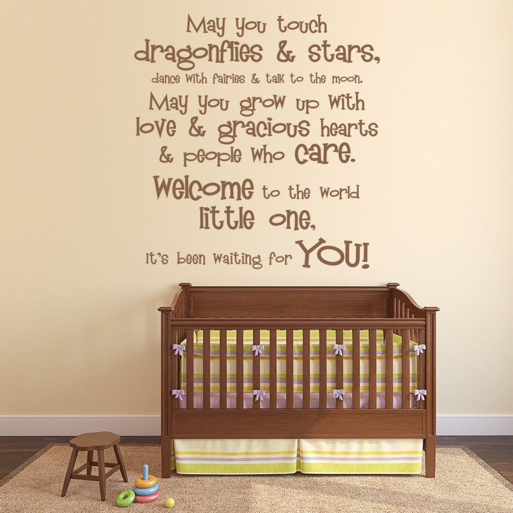 Quotes For Baby Nursery
 Wel e To The World Wall Sticker Nursery Quote Wall Decal