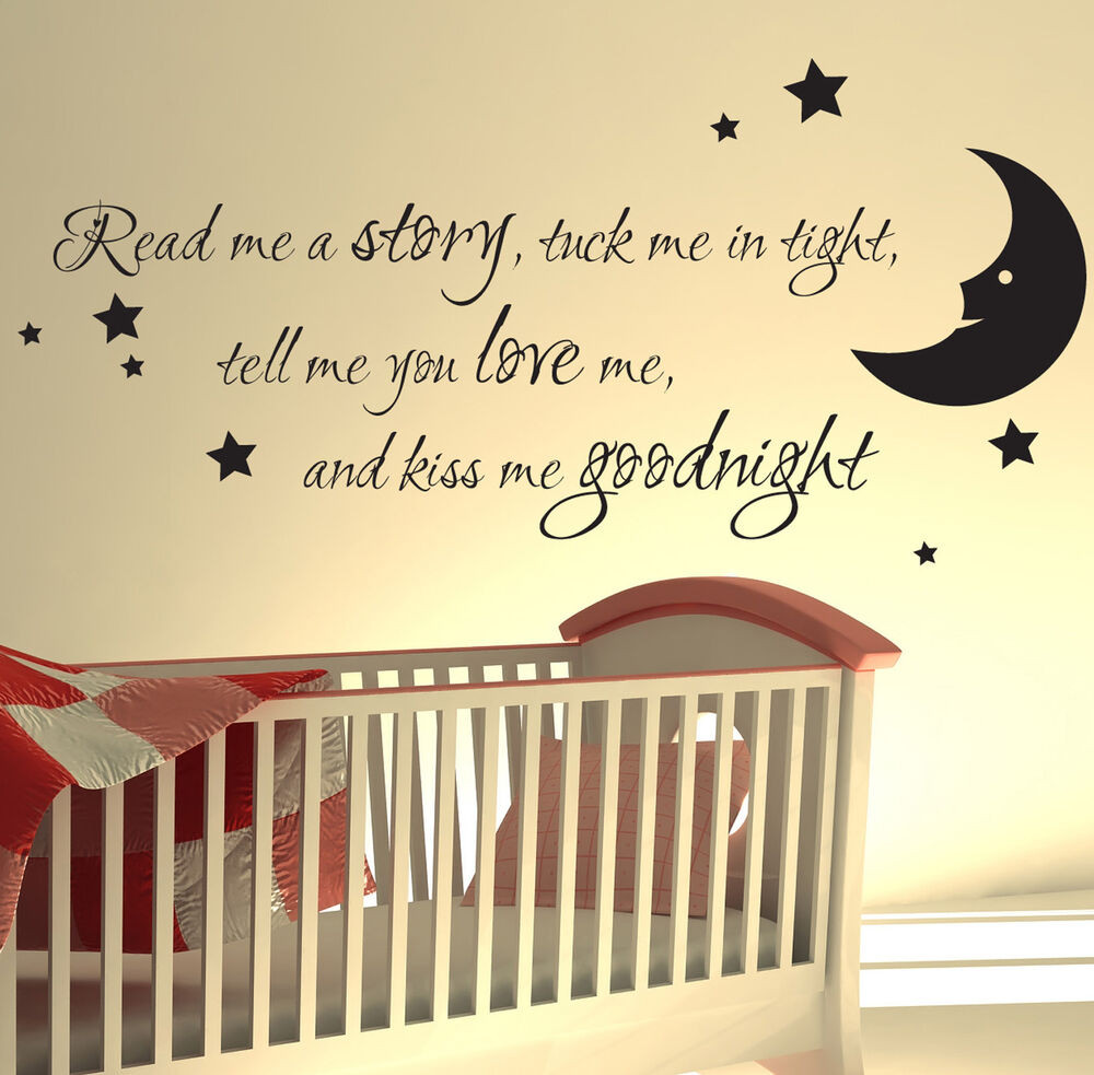 Quotes For Baby Nursery
 NURSERY WALL STICKER READ ME A STORY KIDS ART DECALS