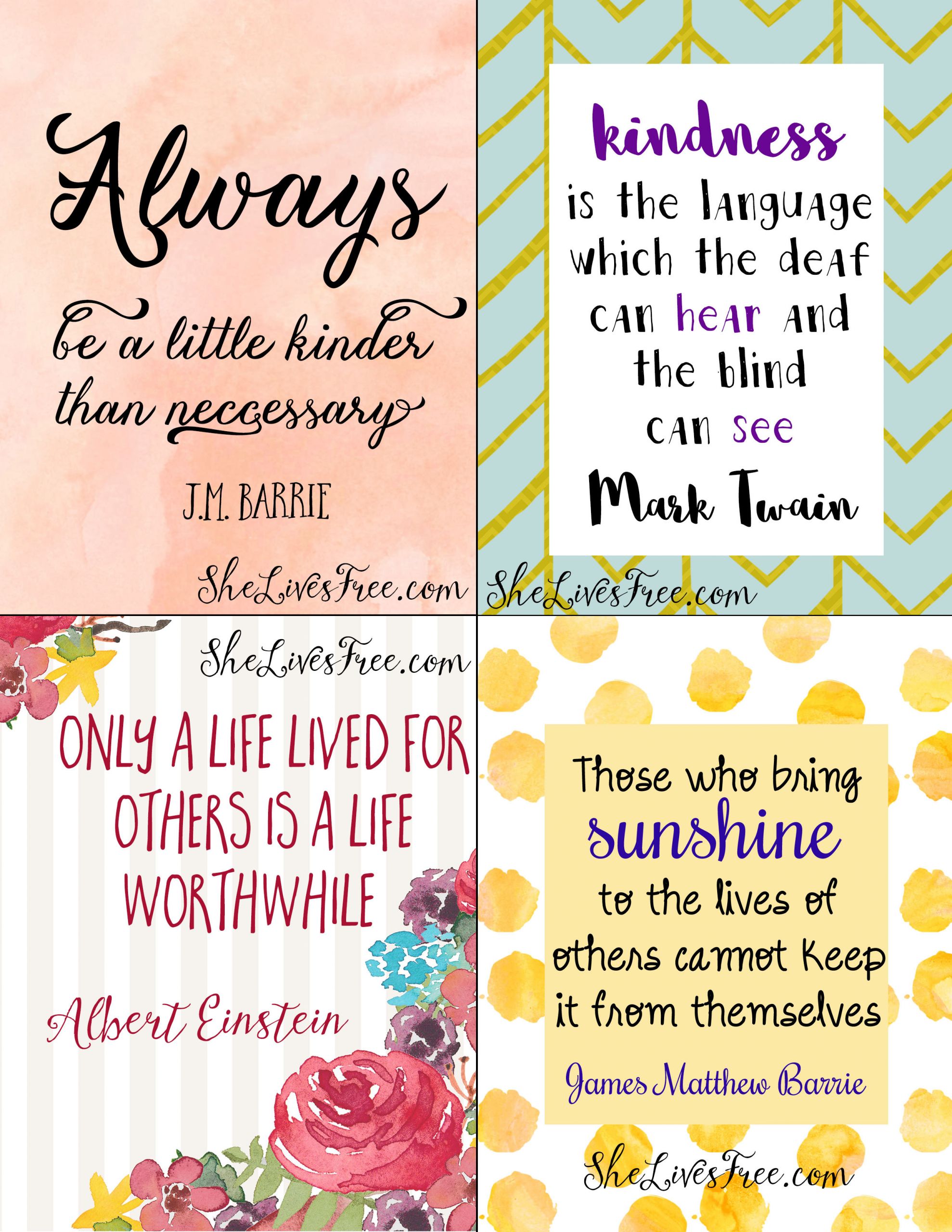 Quotes Kindness
 Free Printable Quotes to Inspire Kindness Lunch Notes for