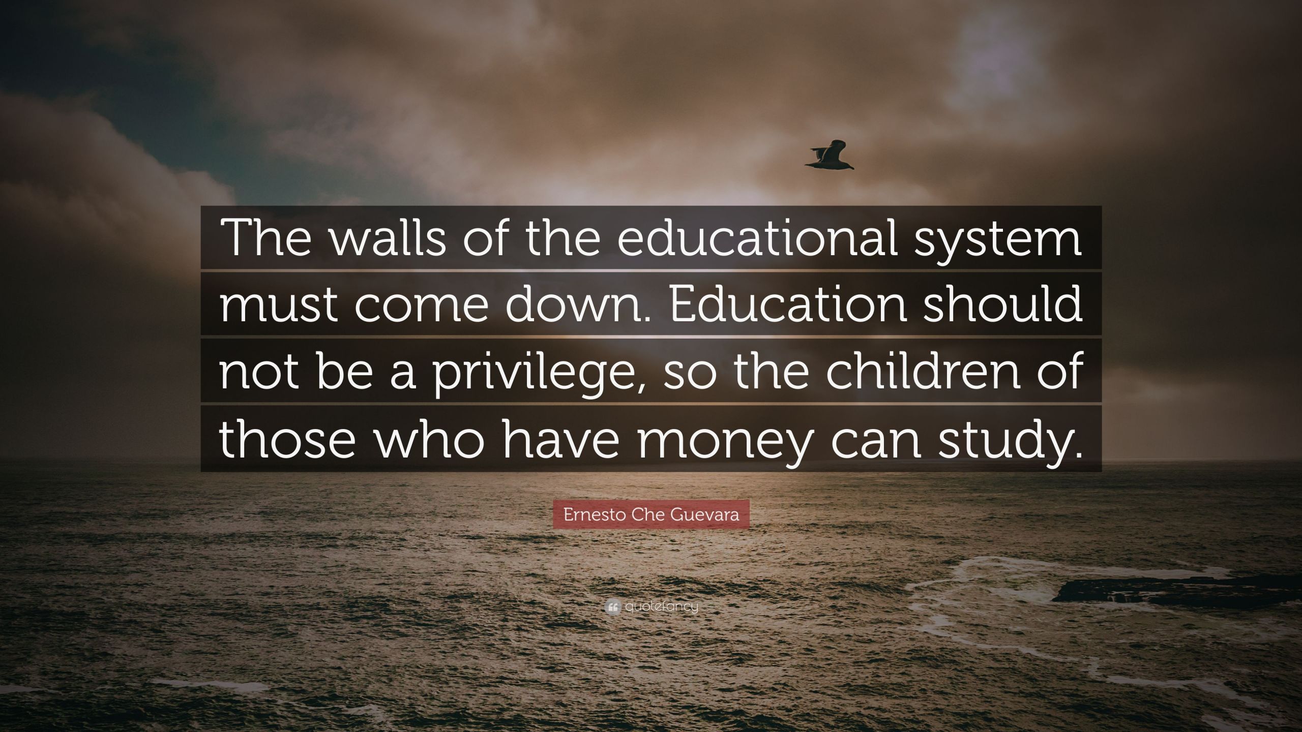 Quotes On Education System
 Ernesto Che Guevara Quote “The walls of the educational