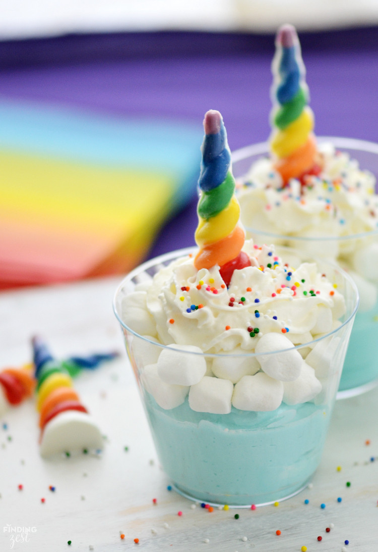 Rainbow And Unicorn Party Ideas
 Rainbow Unicorn Dessert Cups Unicorn Party Ideas