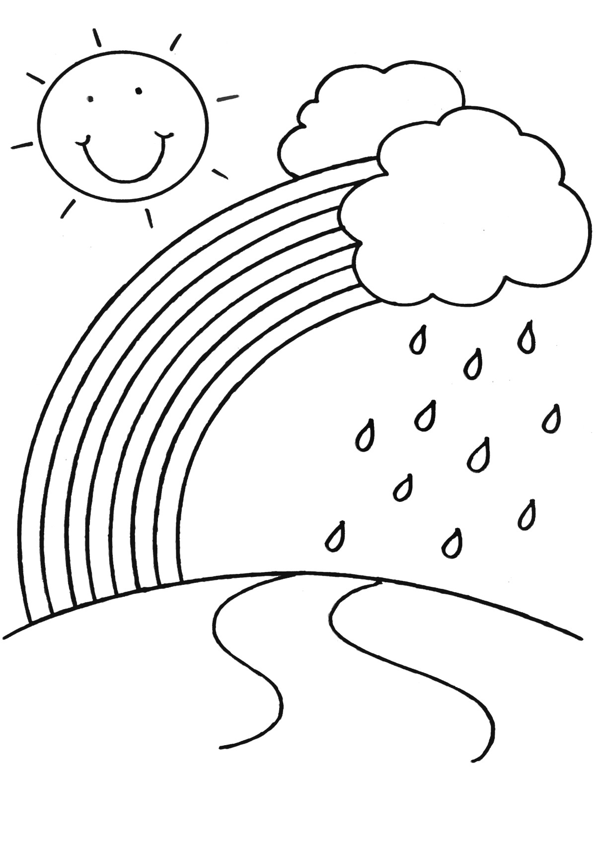 Rainbow Coloring Sheet Printable
 Rainbow Coloring Pages for childrens printable for free