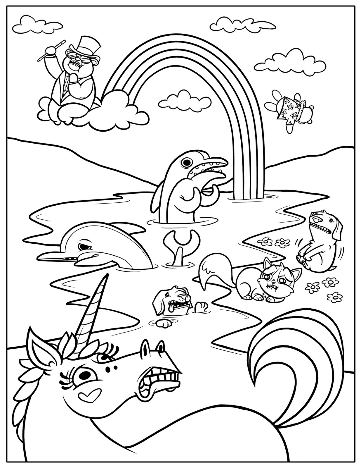 Rainbow Coloring Sheet Printable
 Free Printable Rainbow Coloring Pages For Kids