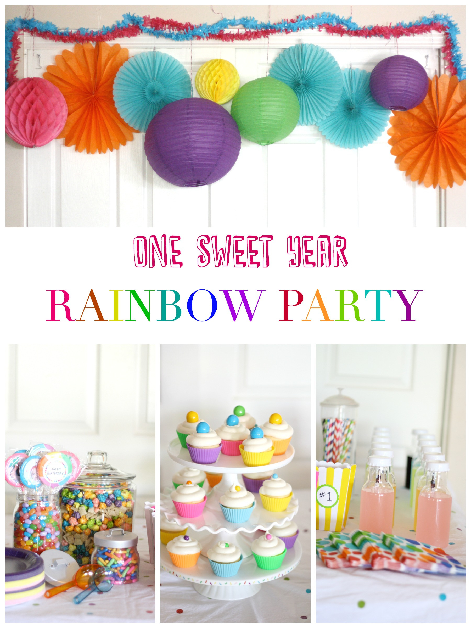 Rainbow Themed Birthday Party
 e Sweet Year First Birthday Rainbow Party Liz on Call