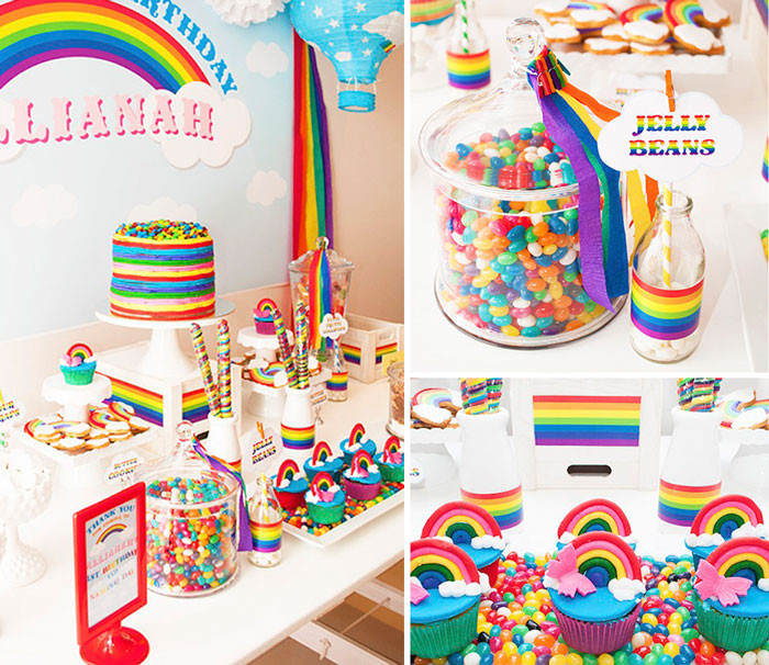 Rainbow Themed Birthday Party
 Kara s Party Ideas Rainbow Themed 1st Birthday Party