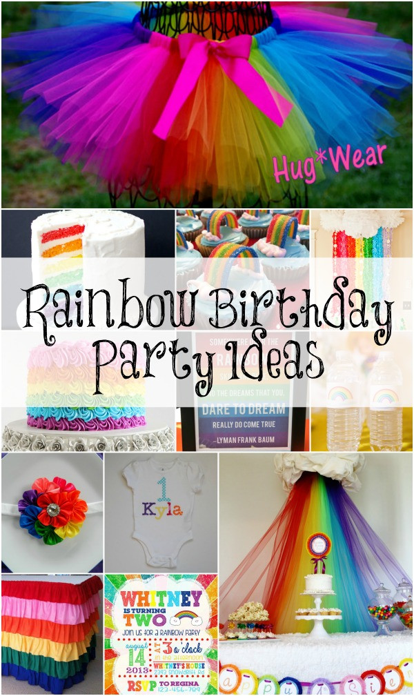 Rainbow Themed Birthday Party
 Rainbow Birthday Party Ideas Little Us