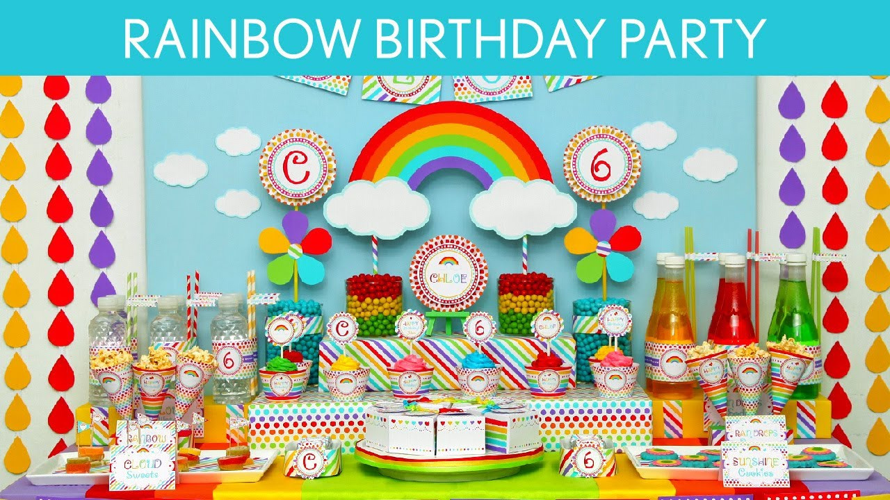 Rainbow Themed Birthday Party
 Rainbow Birthday Party Ideas Rainbow B41