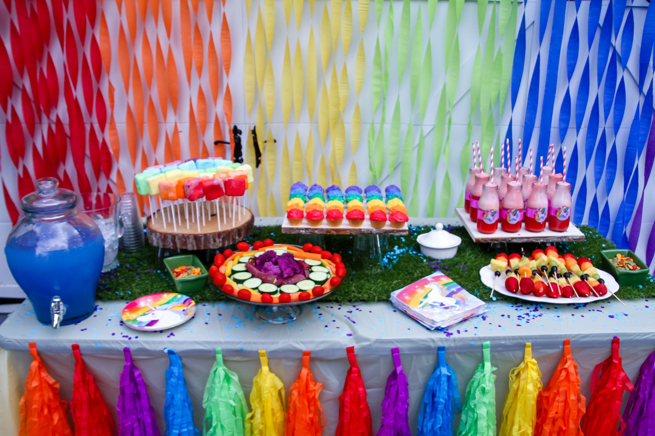 Rainbow Themed Birthday Party
 Throw the ultimate unicorn rainbow unicorn party for a