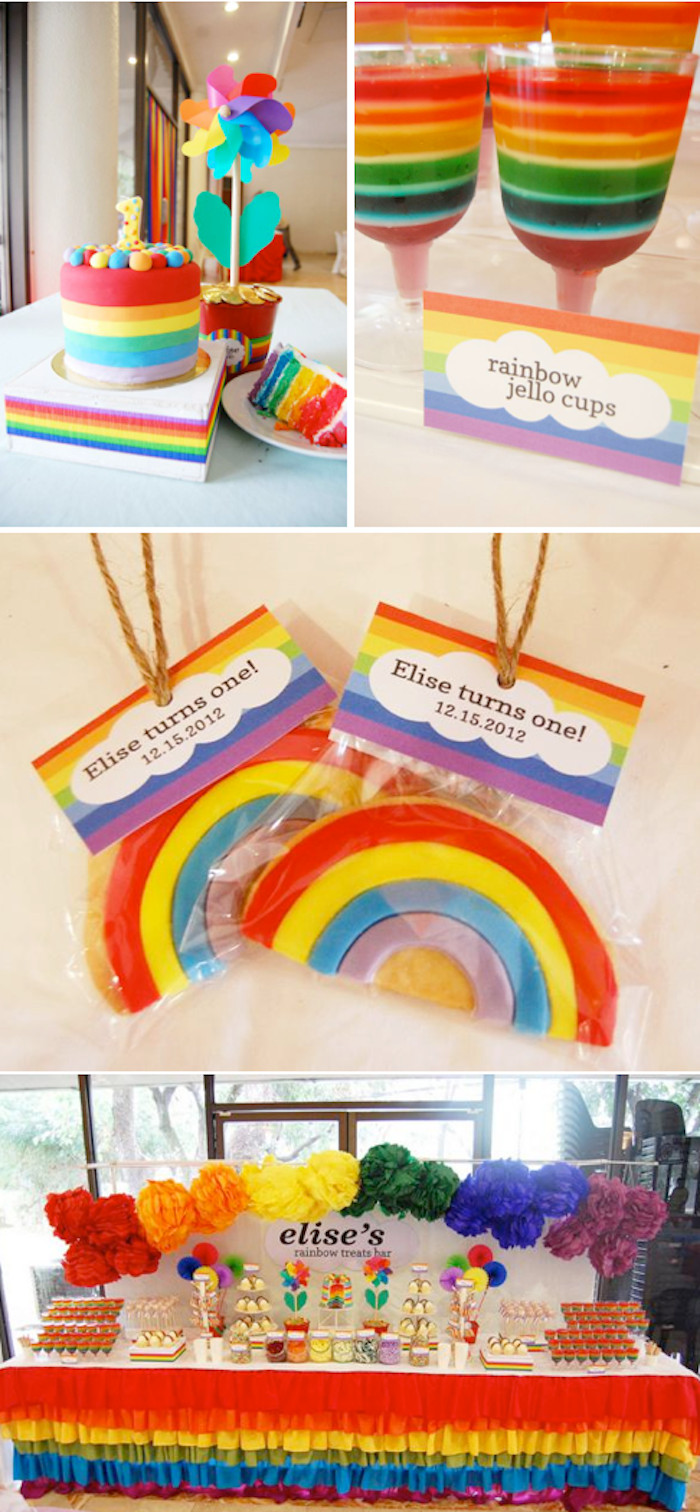 Rainbow Themed Birthday Party
 Kara s Party Ideas Rainbow Themed 1st Birthday Party