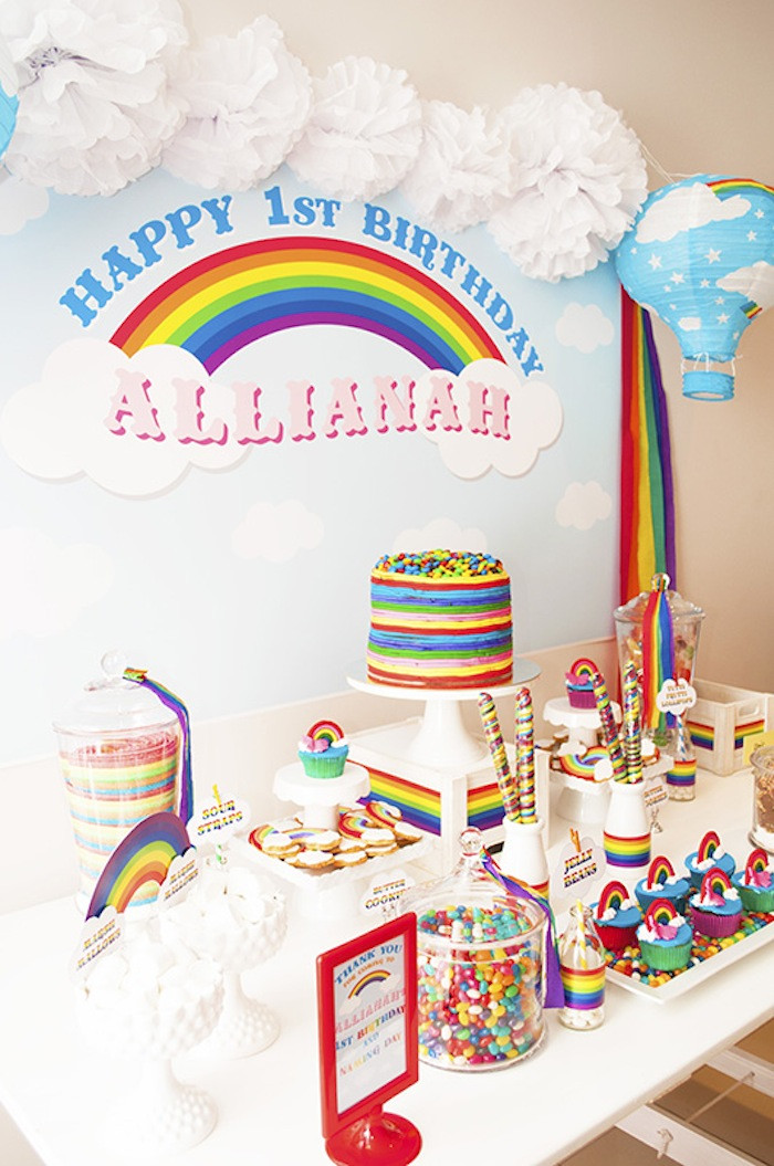 Rainbow Themed Birthday Party
 Kara s Party Ideas Rainbow Themed 1st Birthday Party