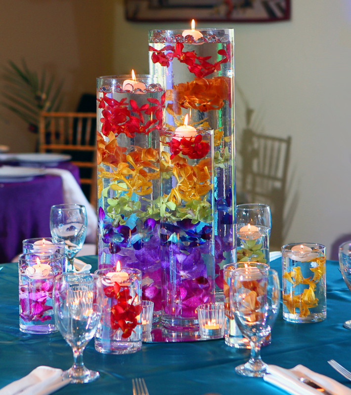 Rainbow Wedding Theme
 Rainbow Wedding Centerpiece Ideas