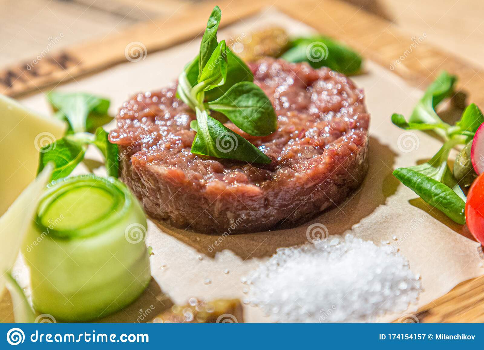 Raw Meat Appetizer
 Tartare a Traditional Appetizer Raw Beef Stock Image
