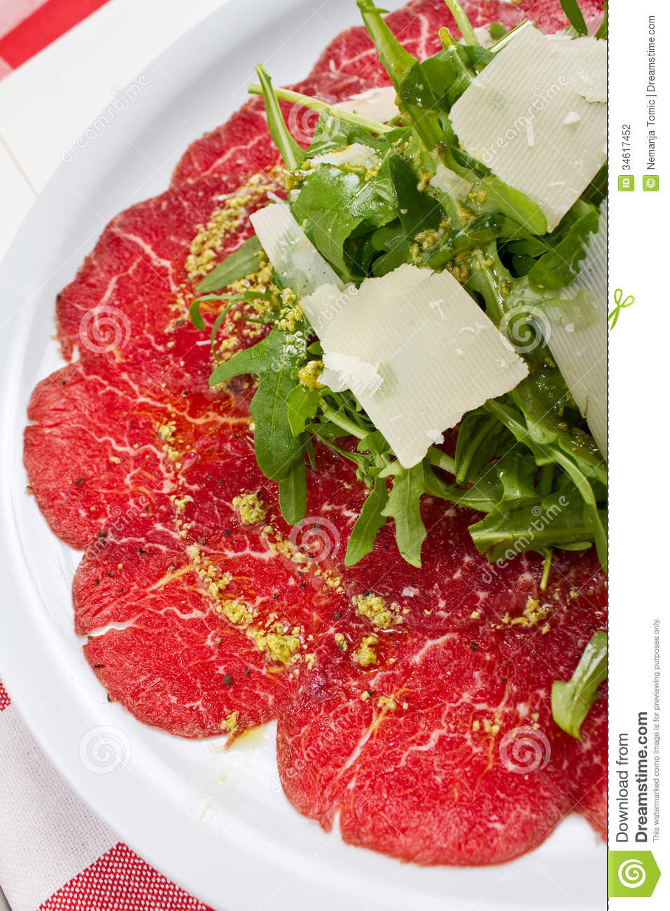 Raw Meat Appetizer
 Carpaccio Shot Stock graphy Image